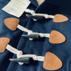 Rachel Riley Navy Blue Toggle Jacket with Tan Accents